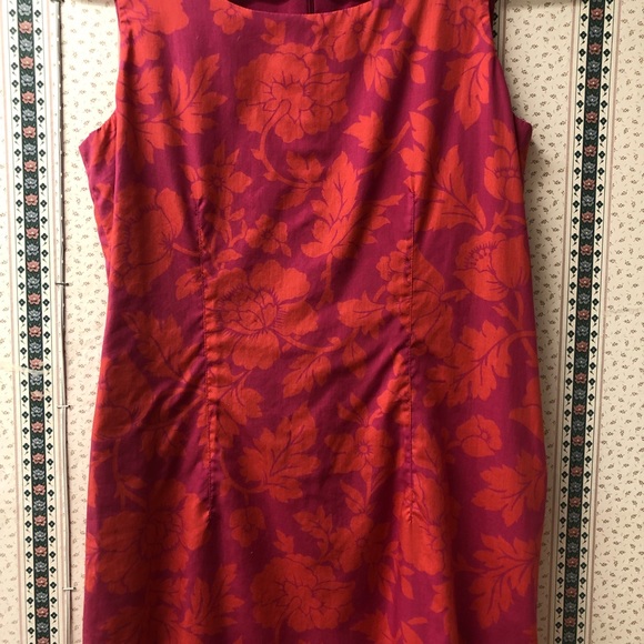 Pink & Orange Floral Petite Sophisticate Business Casual Dress - Picture 5 of 8